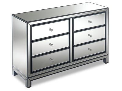 Crystal 6 Drawer Dresser - Mirrored Glass