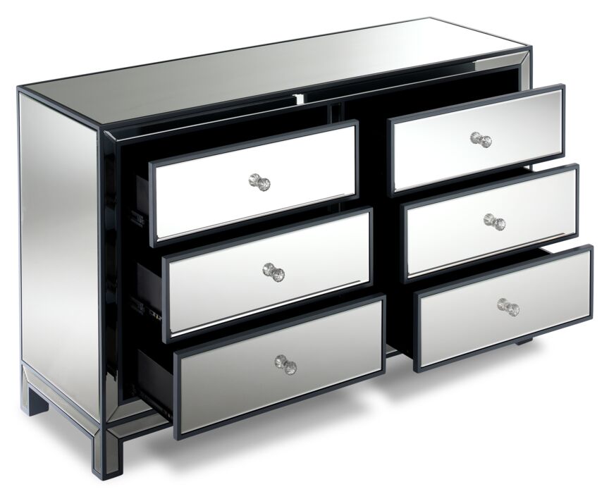Mirrored 6 2025 drawer dresser