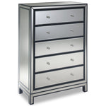 Crystal 5 Drawer Chest - Mirrored Glass