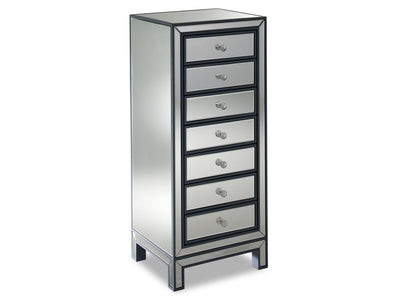 Crystal 7 Drawer Chest - Mirrored Glass