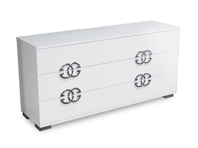 Dafne 6 Drawer Dresser - White Lacquer