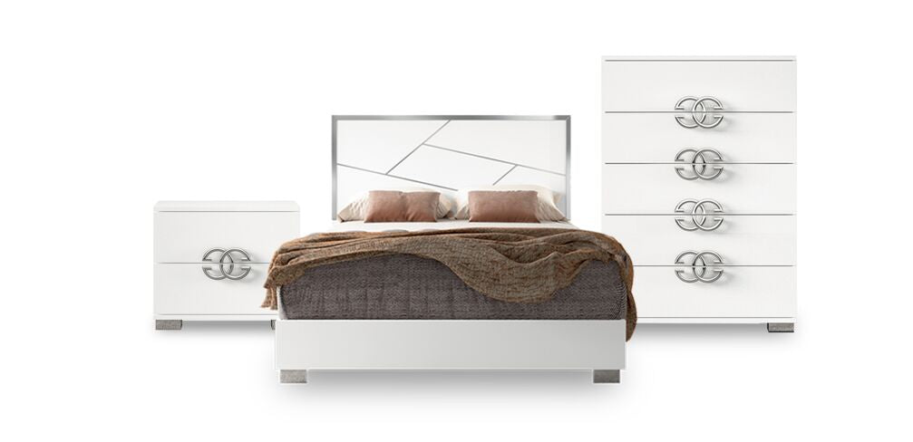 Dafne 5-Piece Queen Bedroom Package - White Lacquer