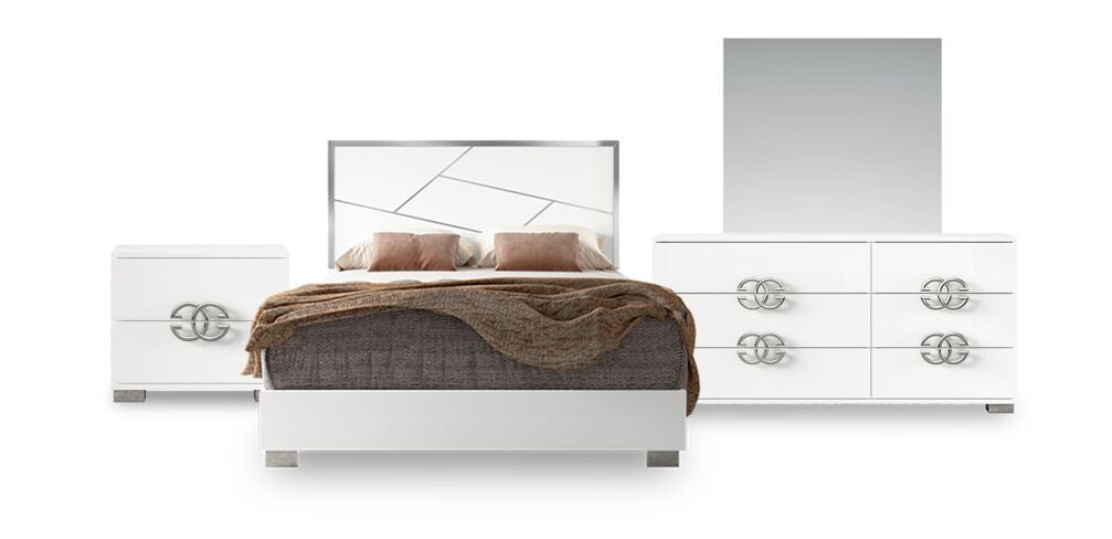 Dafne 6-Piece King Bedroom Package - White Lacquer