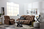 Dallas Reclining Sofa With Drop Down Table- Mocha
