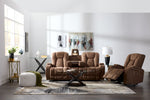 Dallas Reclining Sofa With Drop Down Table- Mocha