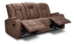 Dallas Reclining Sofa With Drop Down Table- Mocha
