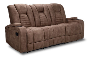 Dallas Reclining Sofa With Drop Down Table- Mocha