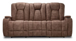 Dallas Reclining Sofa With Drop Down Table- Mocha