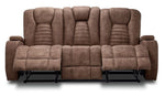 Dallas Reclining Sofa With Drop Down Table- Mocha