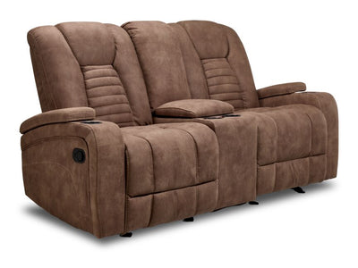 Dallas Glider Reclining Loveseat- Mocha