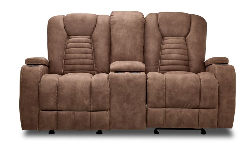 Dallas Glider Reclining Loveseat- Mocha