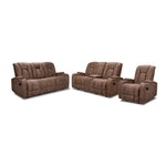 Dallas Reclining Sofa, Loveseat & Chair Set - Mocha