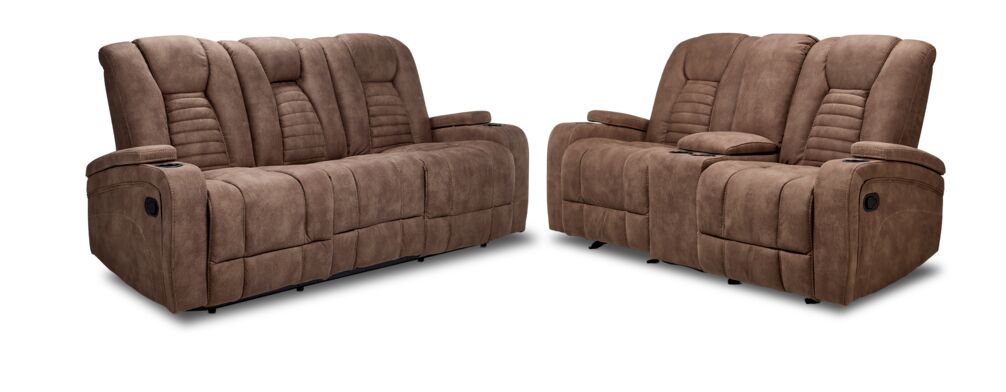 Dallas Reclining Sofa & Loveseat Set - Mocha | Leon's