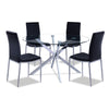 Darron 5 - Piece Round Glass Dining Table Set - Black