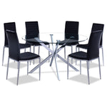 Darron 7-Piece Round Dining Set - Black