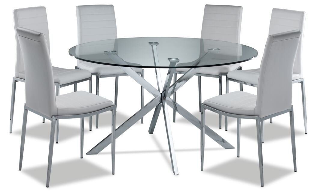 Darron 7 - Piece Round Dining Table Set - White