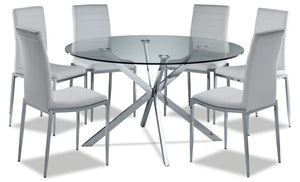 Darron 7-Piece Round Dining Set - White