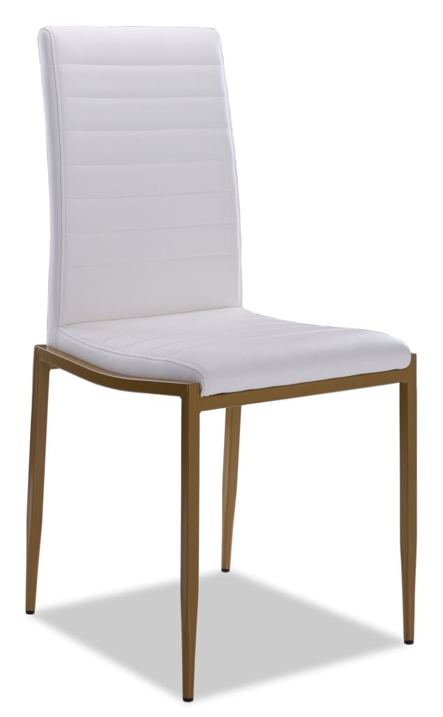 Darron Side Chair - White, Gold