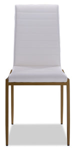 Darron Side Chair - White, Gold