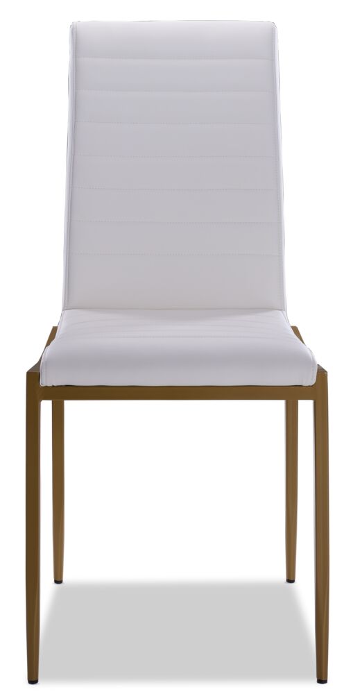 Darron Side Chair - White, Gold
