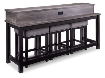Dean Console Table and Stool Set - Greystone