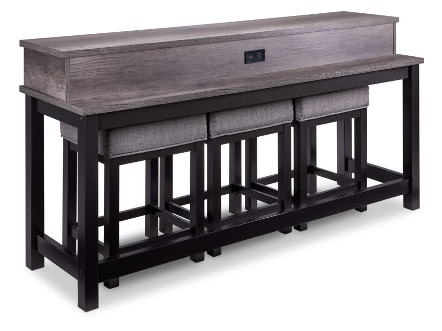 Dean Console Table and Stool Set - Greystone