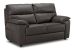 Toscana Leather Loveseat - Dark Grey
