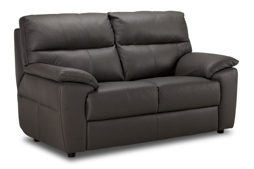 Toscana Leather Sofa and Loveseat Set-Grey
