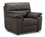 Toscana Leather Sofa, Loveseat and Chair Set - Dark Grey
