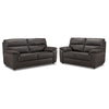 Toscana Leather Sofa and Loveseat Set - Dark Grey