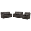 Toscana Leather Sofa, Loveseat and Chair Set - Dark Grey