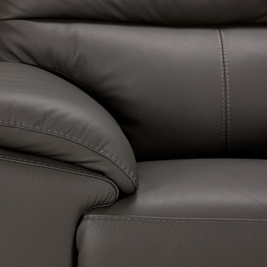 Toscana Leather Sofa, Loveseat and Chair Set-Grey