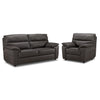 Toscana Leather Sofa and Chair Set - Dark Grey