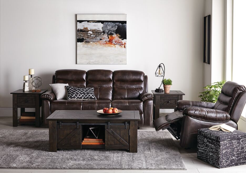 Devon Reclining Sofa - Brown