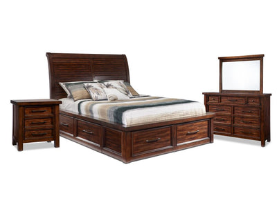 Eden 6-Piece King Storage Bedroom Package - Dark Brown