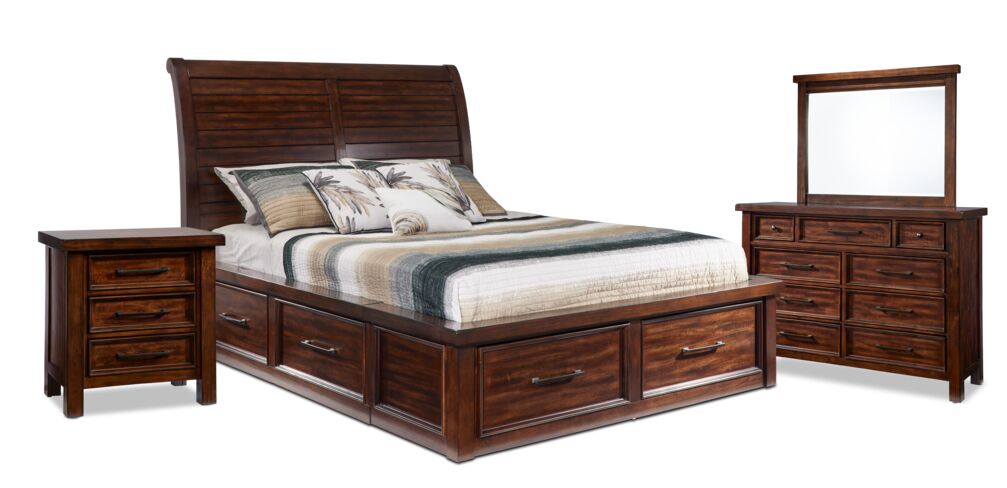 Eden 6-Piece King Storage Bedroom Package - Dark Brown