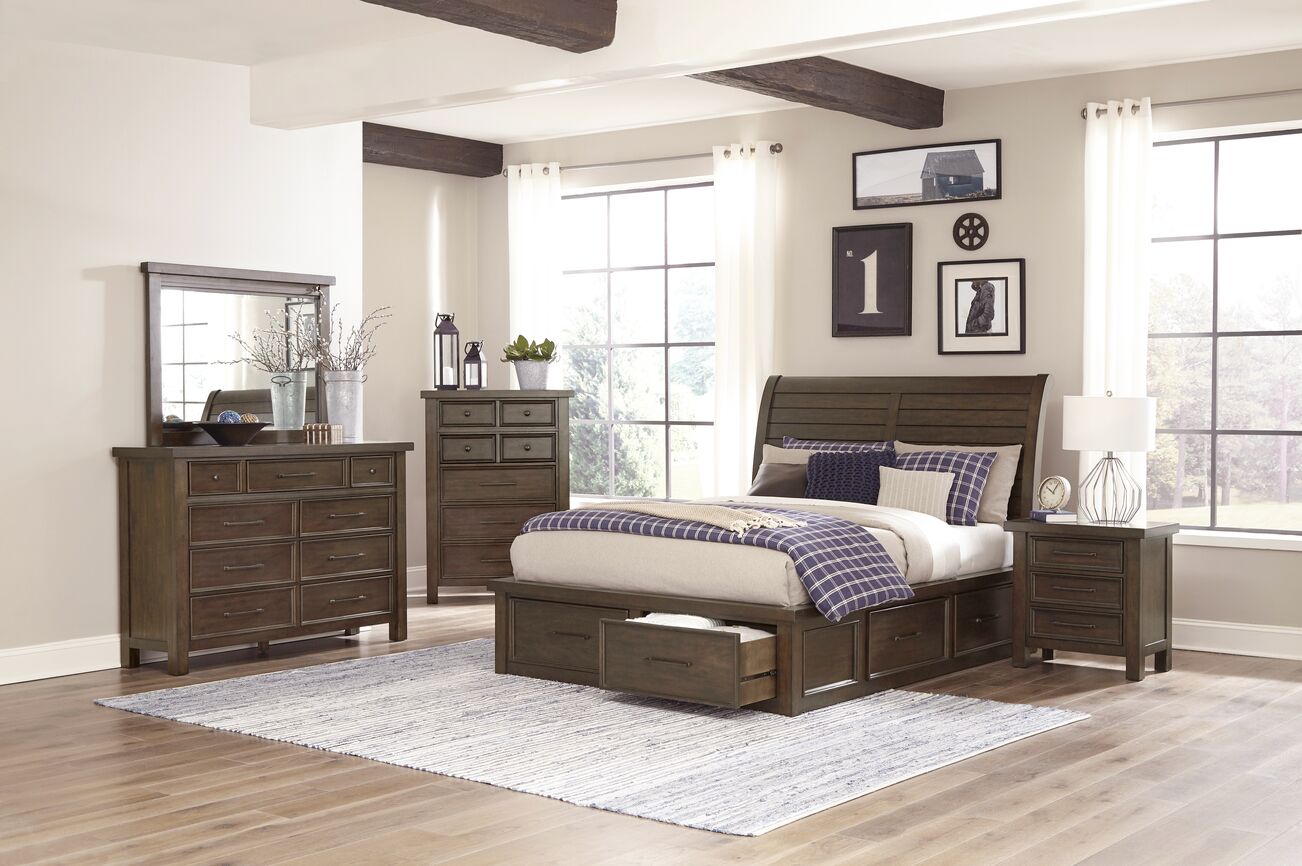 Eden 3-Piece King Storage Bed - Grey