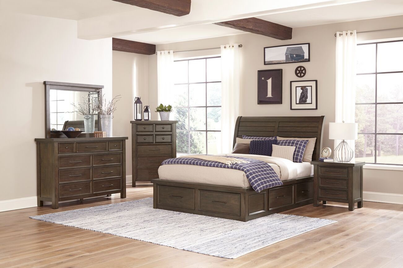 Eden 3-Piece King Storage Bed - Grey