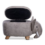 Elephant Storage Ottoman - Grey