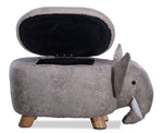 Elephant Storage Ottoman - Grey