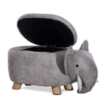 Elephant Storage Ottoman - Grey