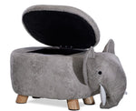 Elephant Storage Ottoman - Grey