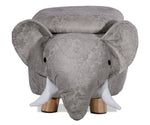 Elephant Storage Ottoman - Grey