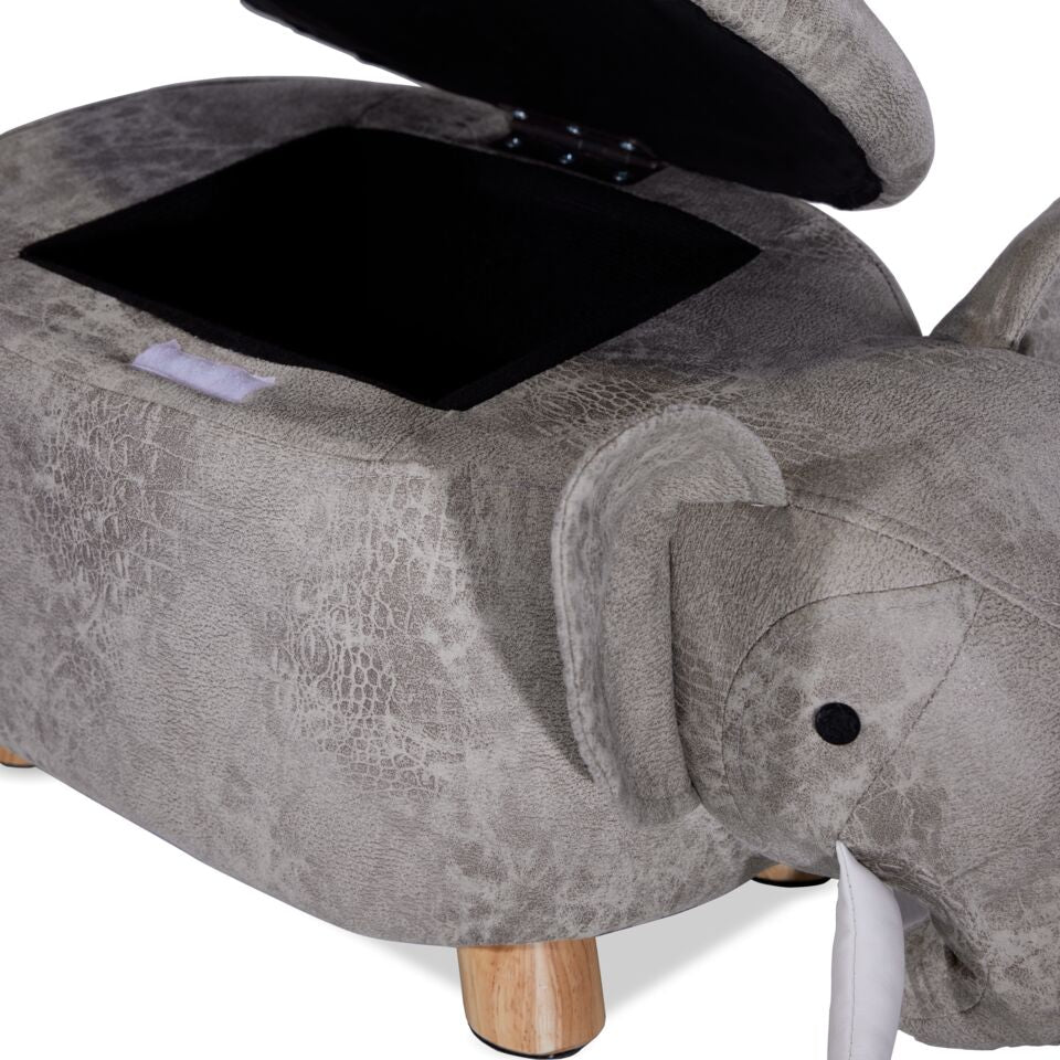 Elephant Storage Ottoman - Grey