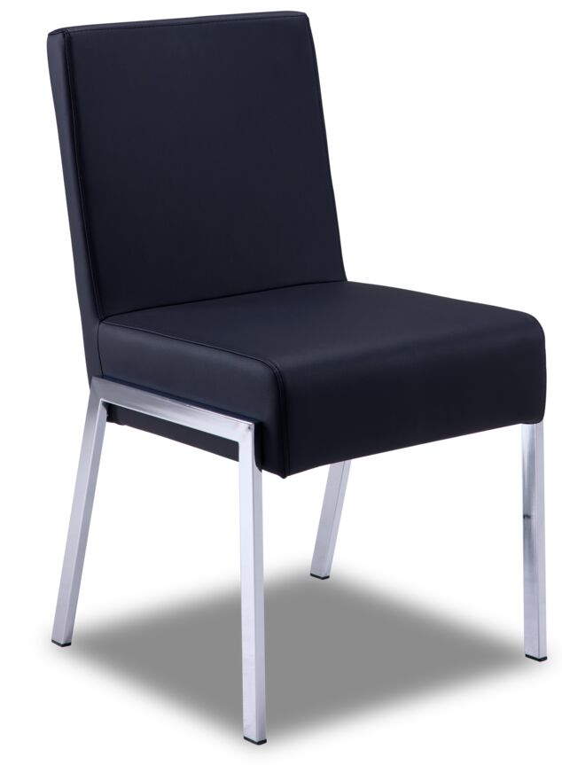 Ellis Side Chair -Black, Chrome