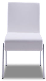 Ellis Side Chair -White, Chrome