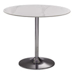 Elly Condo Dining Table Sintered Stone - White, Chrome