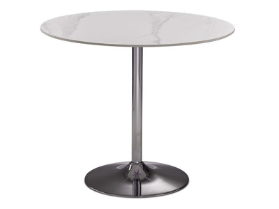 Elly Condo Dining Table Sintered Stone - White, Chrome