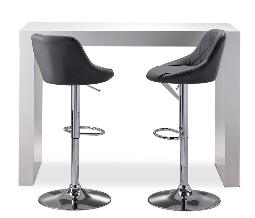 Emile II 3-Piece Bar Height Dining Set - White/Grey