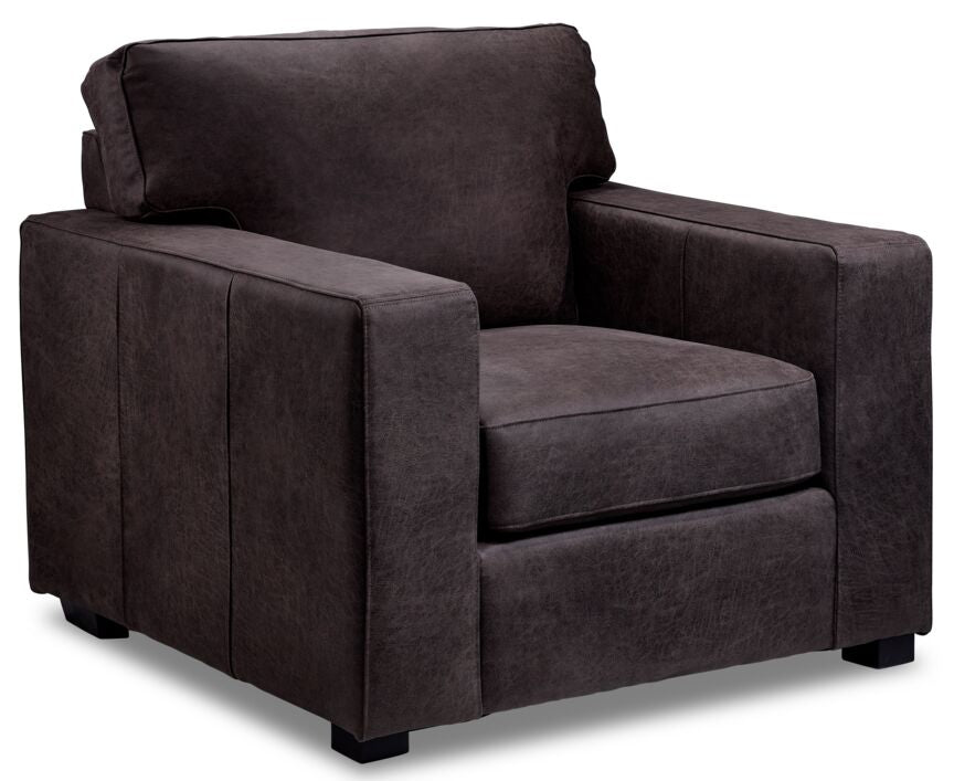 Enrico Leather Chair - Slate